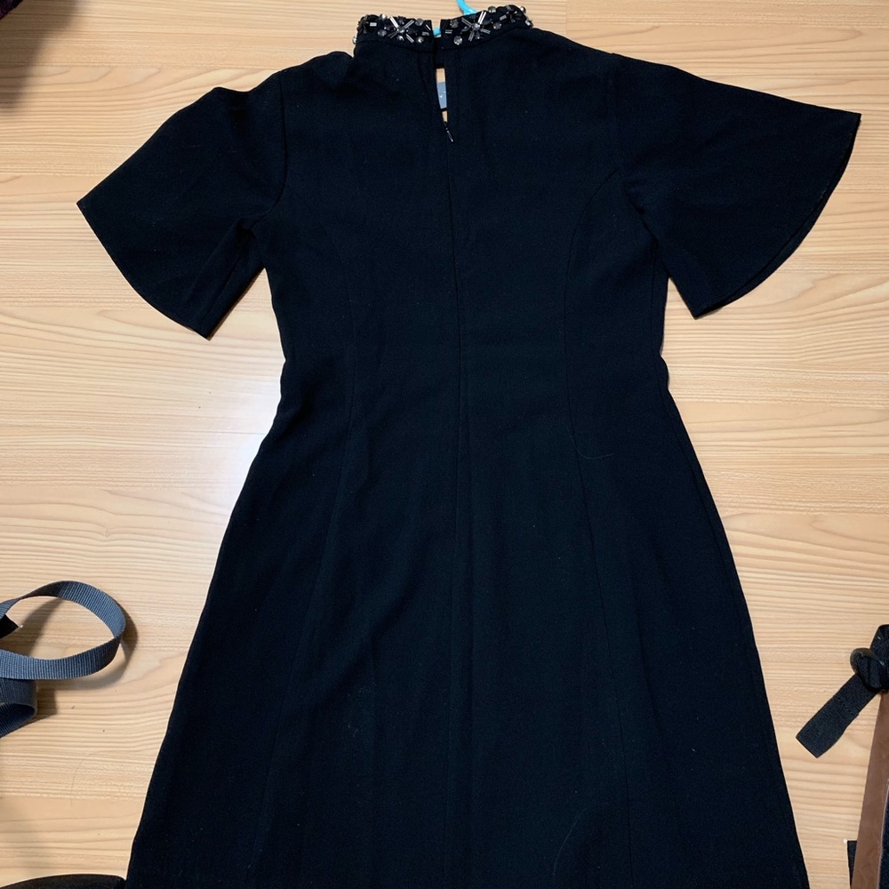 Ann Taylor Beaded Neck Cutout Dress